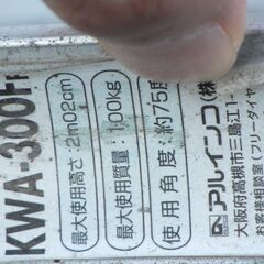 ALINCO 三脚脚立 アルミ脚立 KWA-300F アルインコ 最大使用質量100kg 最大使用高さ2m02cm 発送不可 直接取引限定 併売の画像