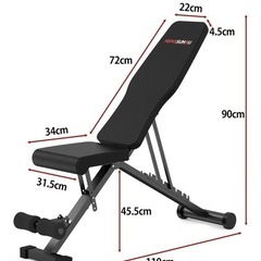 ダンベル、バーベル、トレーニングベンチ、懸垂器具の画像