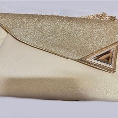 新品パーティーバッグ　クラッチバッグ　ショルダーバッグ　シャンパンゴールド結婚式の画像