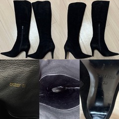 carino ロングブーツ スエード サイドジップ 訳ありの画像