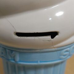 貯金箱　ソフトクリーム　水色　陶器　昭和　レトロ　メルヘンの画像