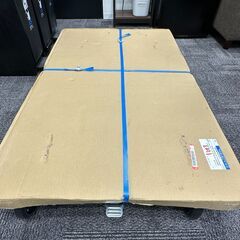 ほぼ新品 トラスコ中山 株 TRUSCO 鋼鉄製平台車 1200X750 Φ150ブレーキ付きプレス車 ロックストッパー付 PHT-1275H-150SSの画像