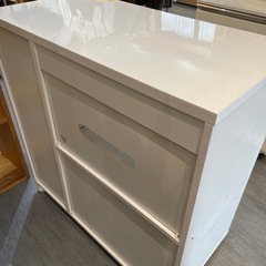 【キッチンカウンター】【キャスター付き】※スライドトレータイヤ部分破損あり★クリーニング済み【管理番号1118】野の画像