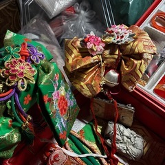 七五三の帯やバッグのセットの画像