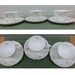 NARUMI/ナルミ カップ＆ソーサー 3客 ボーンチャイナ 花柄 ティーカップ C&S 札幌 西野店の画像