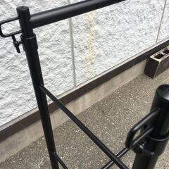 JM20448S)2連ハンガーラック 幅：約87cm 高さ：約99～163cm  奥行：約43cm 中古品【取りに来られる方限定】の画像