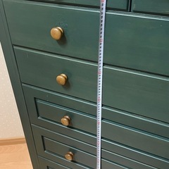 6段 タンス キャビネット 深緑 ダークグリーン ビンテージ キャビネット 収納 の画像