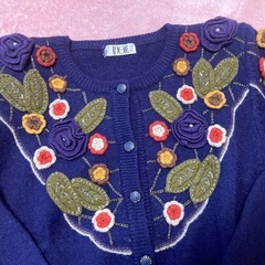 【クリーニング済】花柄カーディガンの画像