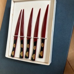 越前塗　和菓子用皿、菓子切りセットの画像