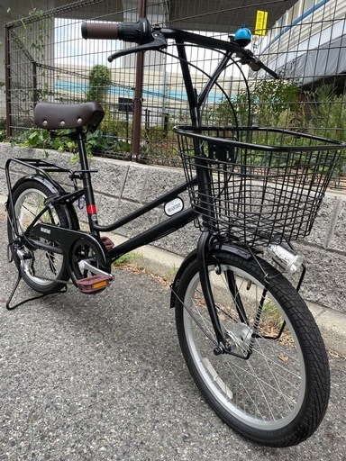 ?新車?20インチ　ミニベロ　アサヒサイクル　ブライトデイ　SHIMANO/外装6段変速　LEDオートライト　マットブラック　　