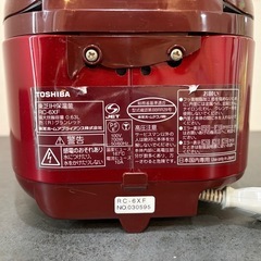 TOSHIBA 炊飯器 3合炊き　RC-6XF 赤の画像