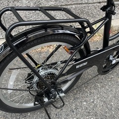 🔶新車🔶20インチ　ミニベロ　アサヒサイクル　ブライトデイ　SHIMANO/外装6段変速　LEDオートライト　マットブラック　　の画像