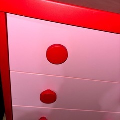 3段チェストピンク赤のツートン※多少傷ありの画像