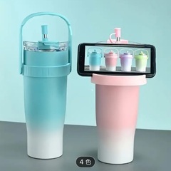 未使用　パープル　1200ml タンブラー　ステンレス　スマホの画像