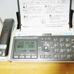 充電池新品 未使用インクリボン付 Panasonic コードレス留守番電話FAX KX-PD552-H 受話子機 KX-FKD353-H 動作確認 おたっくすの画像