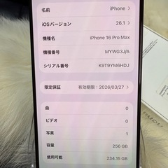 Apple iPhone 16 Pro Max 256GB ブラックチタニウム 国内版 SIMフリー値下げ不能の画像
