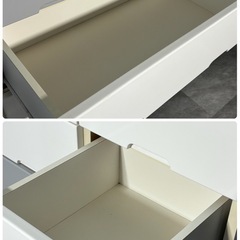 マルミツ 4段チェスト 1195mm エナメル ホワイト グレー バイカラー ニトリ 整理タンス 家具 札幌市白石区の画像