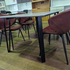 160ダイニングテーブル(GY)+チェア(WIN)4脚セットでこのお値段！の画像