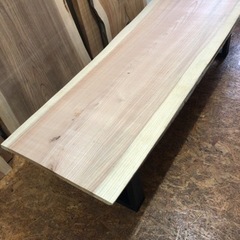 大特価 新品 一枚板ダイニングローテーブル 高さ変更可♪ 近場配送無料♪の画像