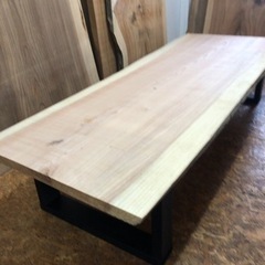 大特価 新品 一枚板ダイニングローテーブル 高さ変更可♪ 近場配送無料♪の画像