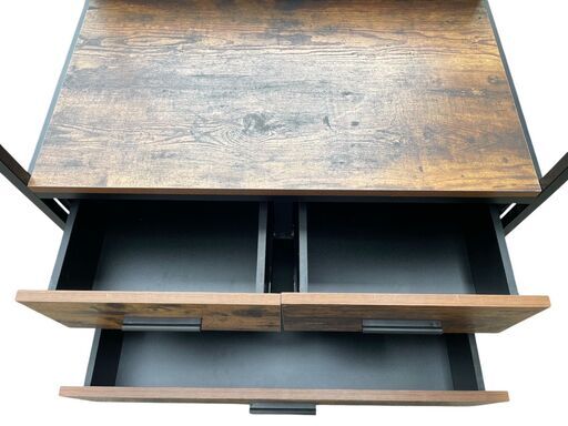 美品 ニトリ ハンガーラック Nステイン1880BR 追加引き出しユニット付き