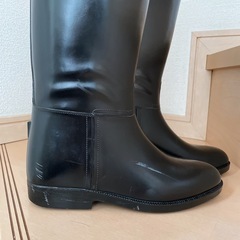 miooggi 黒 ロングブーツ レインブーツ ブラックの画像