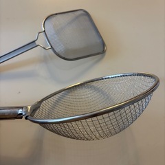 揚げ物用ザルセット　荒目油きりザル　細目かすあげザルの画像