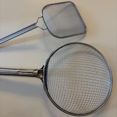 揚げ物用ザルセット　荒目油きりザル　細目かすあげザルの画像