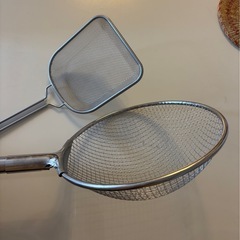揚げ物用ザルセット　荒目油きりザル　細目かすあげザルの画像