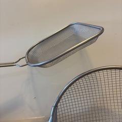 揚げ物用ザルセット　荒目油きりザル　細目かすあげザルの画像