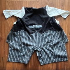 タキシード風　ロンパース　80cm ベビーの画像