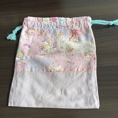 ユニコーン柄巾着、給食袋の画像