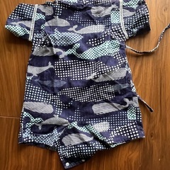 甚平　クジラ　紺色　80cmの画像