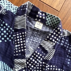 甚平　クジラ　紺色　80cmの画像