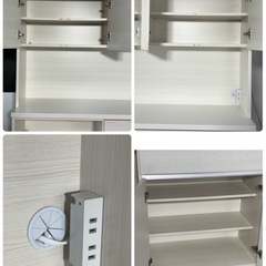 土井インテリア レンジボード 幅140cm 高さ181cm 食器棚 キッチンボード 家具 札幌市白石区の画像