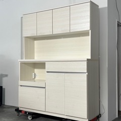 土井インテリア レンジボード 幅140cm 高さ181cm 食器棚 キッチンボード 家具 札幌市白石区の画像