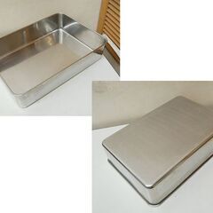 ② 金属製バット まとめて 18-8ステンレス 角型 6枚取 8枚取 11号深型組バット など 合計11枚 クローバー印 飲食店 業務用 札幌市 清田区 平岡の画像