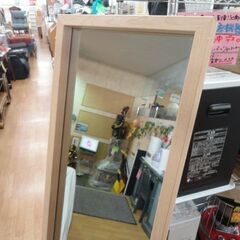 スリムスタンドミラー ベージュ系 姿見 幅22㎝×奥行50㎝×高さ143.5㎝ 鏡 ミラー 細見 西岡店の画像