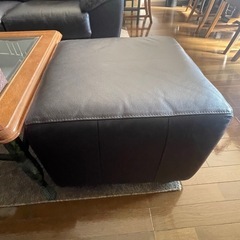 【総革・美品】高級本革3人掛け＋オットマン｜幅220cm｜オーダーメイド｜使用少なめの画像