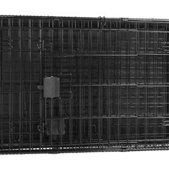 ② ペットケージ 折り畳み式 トレー付き ダブルドア 76 cm x 48 cm x 53 cm ブラックの画像