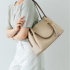 美品RODESKO ワイド4WAYトートバッグ　ベージュの画像