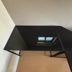 パソコンデスク デスク 幅160cm L字 L字型 デスク 机 つくえ ワークデスク PCデスク オフィスデスク ガラスデスク 学習机  の画像
