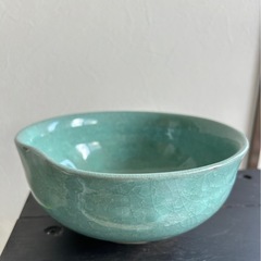 瀬戸焼 貫入陶器 直径18高さ8 彩雲堂の画像