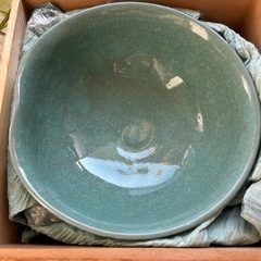 瀬戸焼 貫入陶器 直径18高さ8 彩雲堂の画像