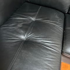 本革　特大ソファー　黒　リビング　事務所の画像