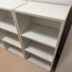 ホワイト本棚 3台セット 幅45×奥行30×高さ88.5cm 可動棚 収納棚 引き取り限定の画像