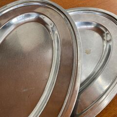 カレー皿　ステンレス　皿　カレー用　平皿　2枚セット　大皿　取り皿　プレート　食器の画像