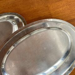 カレー皿　ステンレス　皿　カレー用　平皿　2枚セット　大皿　取り皿　プレート　食器の画像