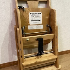 天然木製折りたたみハイローチェアの画像