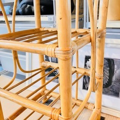 ラタン　スリッパラック　籐　昭和レトロ　ヴィンテージ　美品 の画像